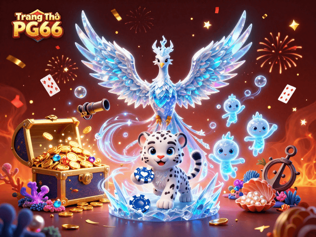 Experience the excitement of Trang Chủ PG66 with this vibrant 3D casino scene featuring stunning characters and dynamic gambling elements.