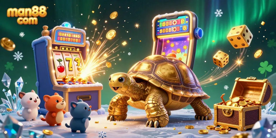 Engage in fun gameplay at man88 com, featuring a magical 3D jackpot scene with exciting casino characters.