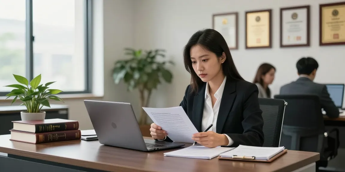 Professional lawyer consulting client in modern office, click here now for legal insights