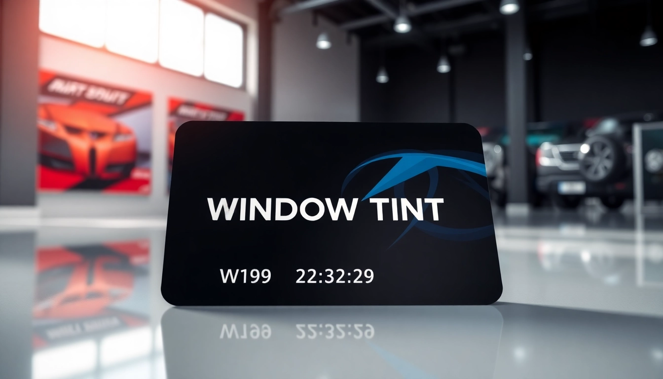 Engaging window tint gift card displayed artfully with sleek design elements.