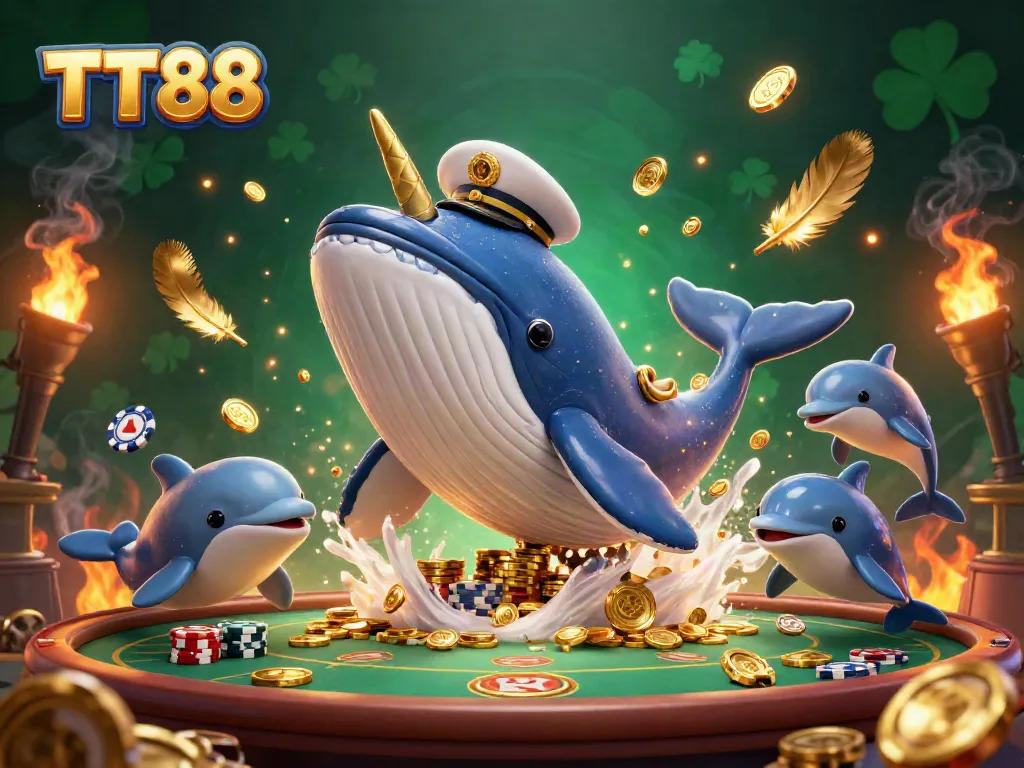 Experience thrilling gaming moments with TT88 at an exciting online casino backdrop filled with vibrant elements.