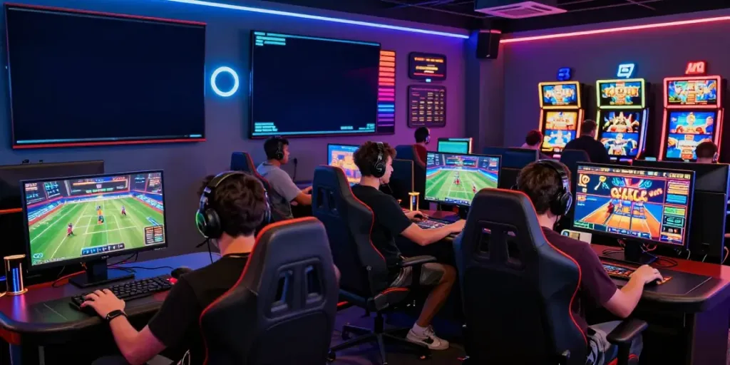 Exciting online gaming scene at Man88, showcasing players immersing in sports betting and casino games.