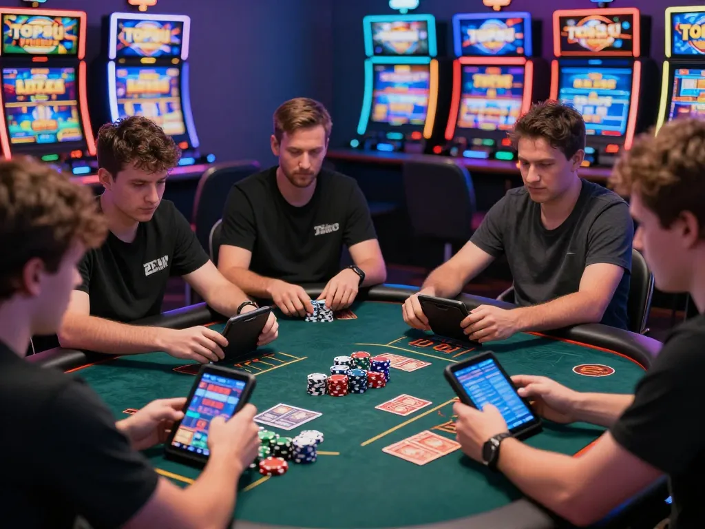 Dynamic live casino gaming scene at TOP88 showcasing players engaged in poker.