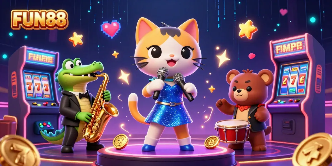 Play thrilling casino games at FUN88 with colorful characters and rich slot elements.