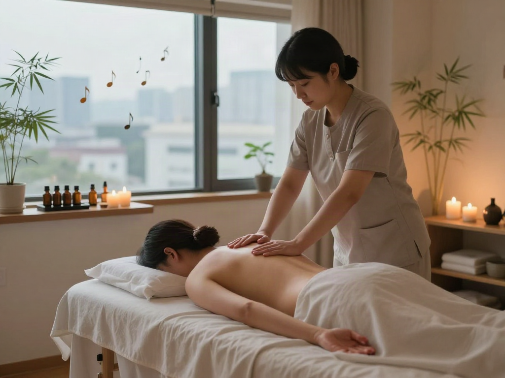 Exploring 용산출장 massage therapy benefits in a soothing studio atmosphere.