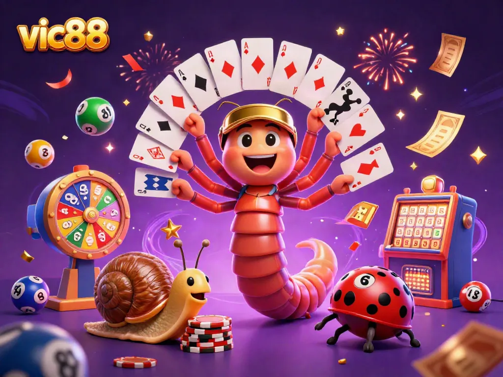 Experience the thrill of vic88 casino with a vibrant 3D dealer scene, showcasing dynamic game elements and excitement.