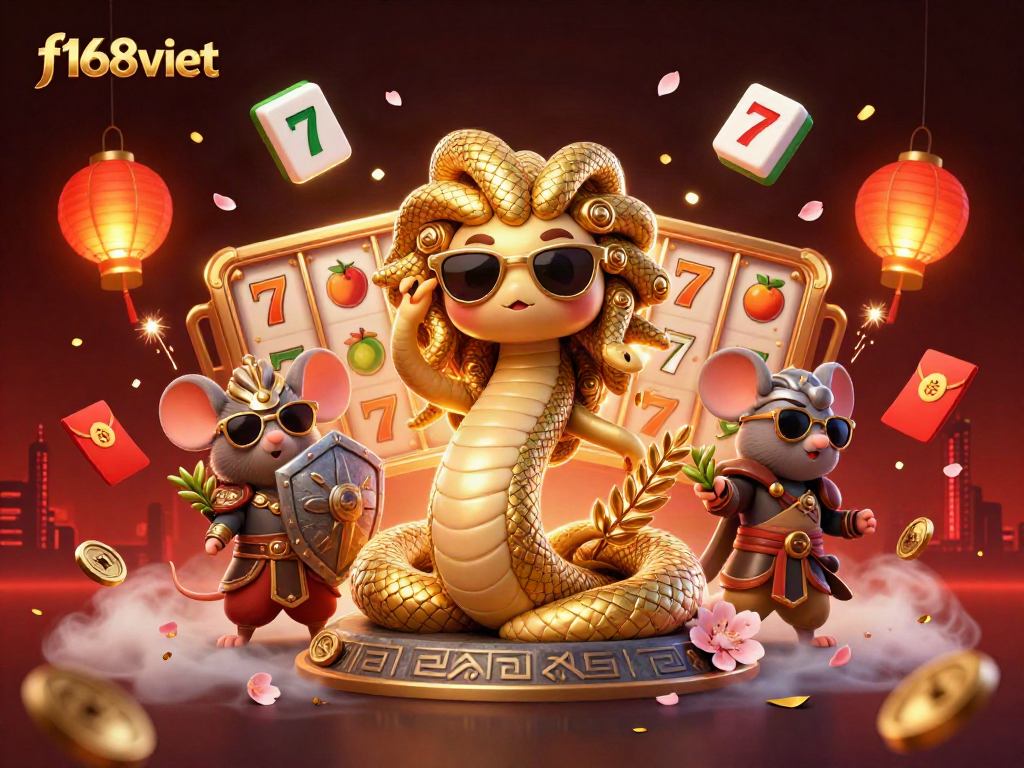 Engage in fun gaming moments with f168viet's vibrant action-packed 3D casino illustration.