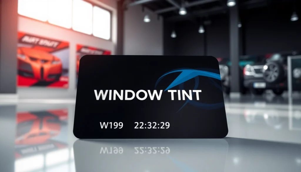 Engaging window tint gift card displayed artfully with sleek design elements.