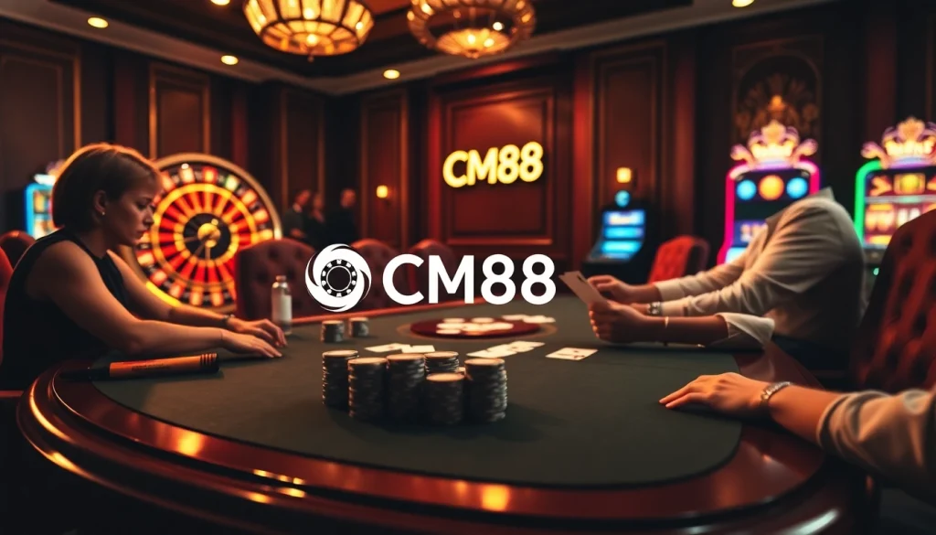Engaged players enjoy intense poker at CM88 nhà cái, showcasing high-stakes excitement.