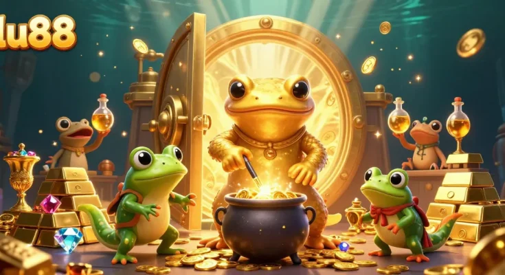 Spin the reels at lu88, where a golden alchemist transforms fortunes in a magical casino.