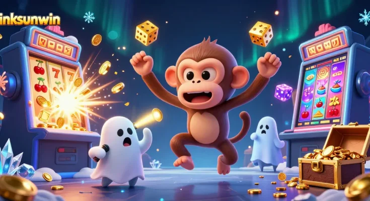 Experience thrilling gameplay with linksunwin's captivating haunted casino scene.