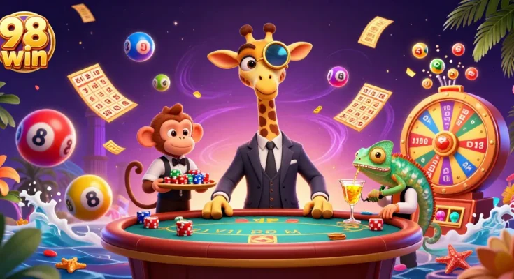 Experience the excitement of 98 win with vibrant lottery games and a lively casino atmosphere.