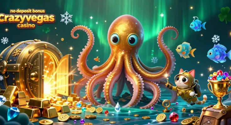 Spin and win with the no deposit bonus crazyvegas casino featuring a vibrant underwater scene.